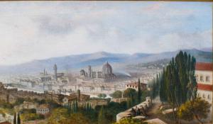 Italian school, 19th century, View of Florence from the ramparts of the Abbey of San Miniato al Monte